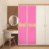 Roze - Groene Bonjour - art-deco deurposter klein -sfeer3