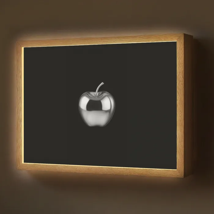 Appel - Metallic - Symmetrisch Light Box met batterij (Wandlamp) middel -z3d_website