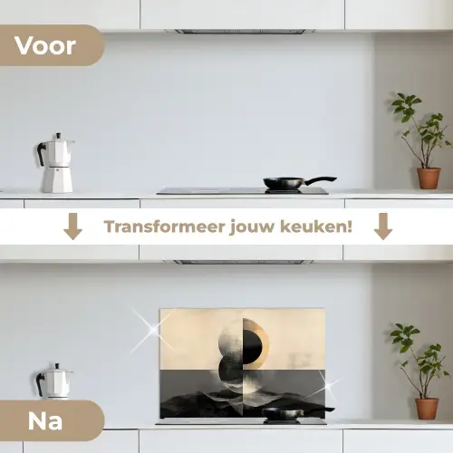 Cirkels - Schaduw - Abstract keuken achterwand spatscherm klein -voor_na_NL