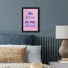Quote - Blauw - Lettertype - Keuken fotolijst zwart zonder passe partout klein -sfeer3