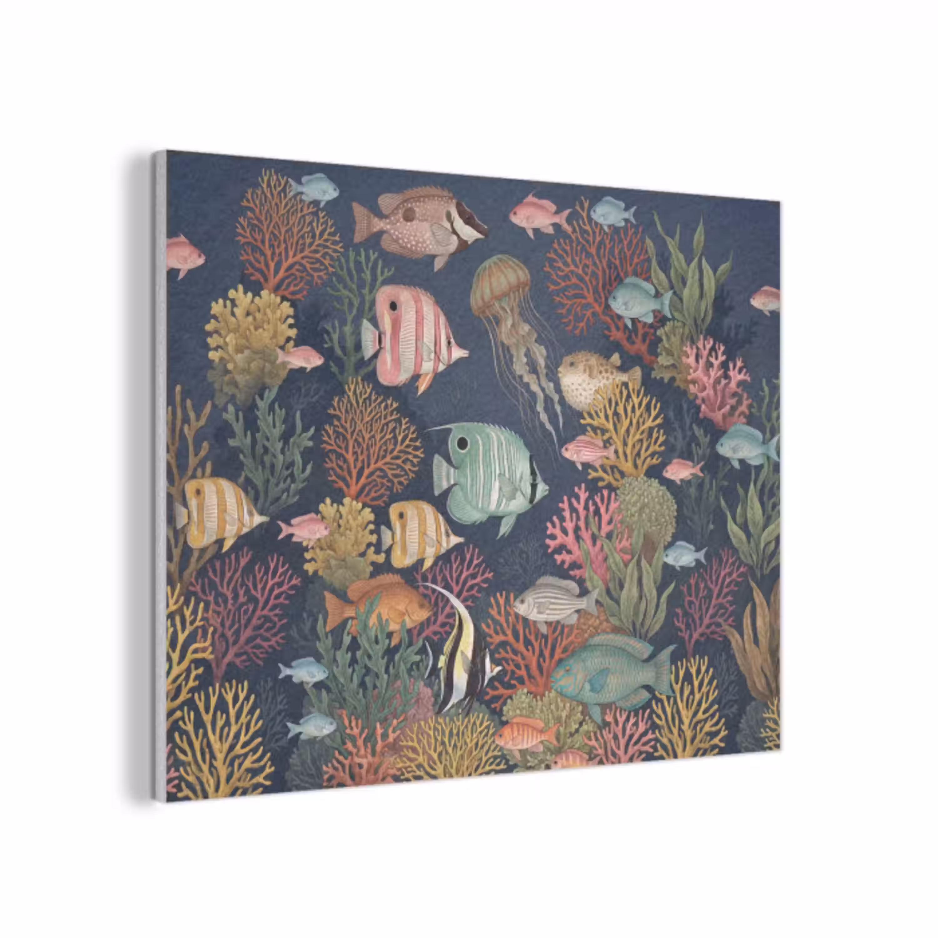 Onderwaterwereld - Vissen - Koraal - Illustratie - Kleurrijk PET vilt klein -3d
