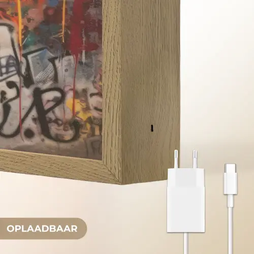 Graffiti - Jongen - Kleuren - Street Art Light Box met batterij (Wandlamp) middel -USP_websiteoplaadbaarNL