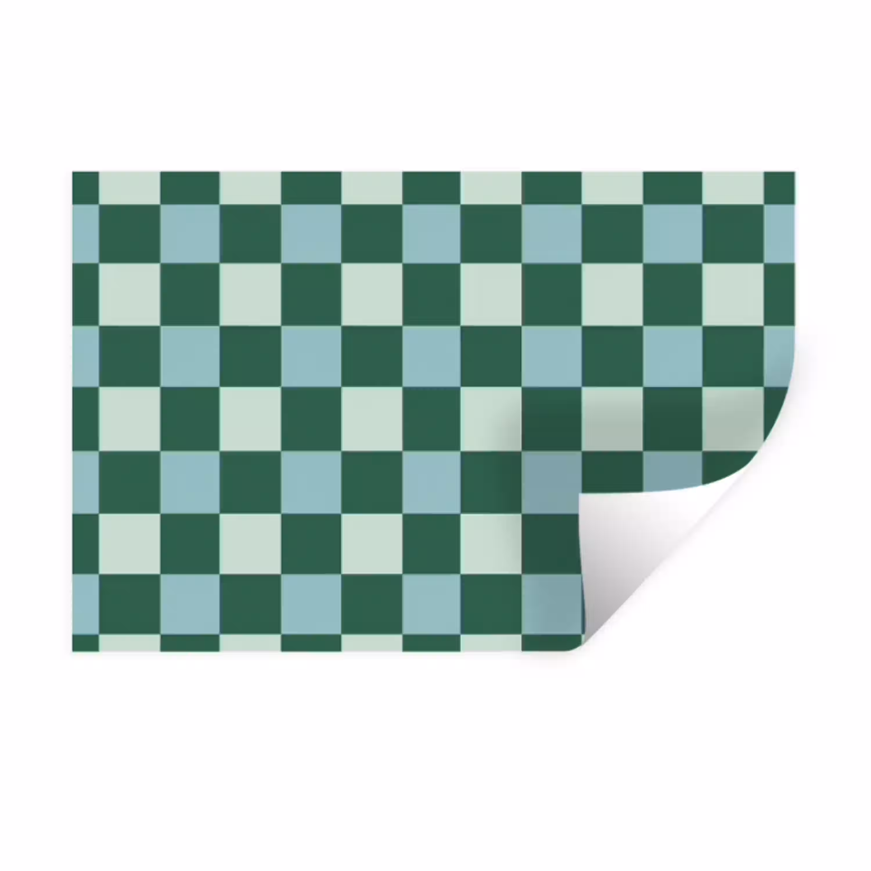 Schaakbord - Klassiek - Groen Muursticker klein 286 -3d