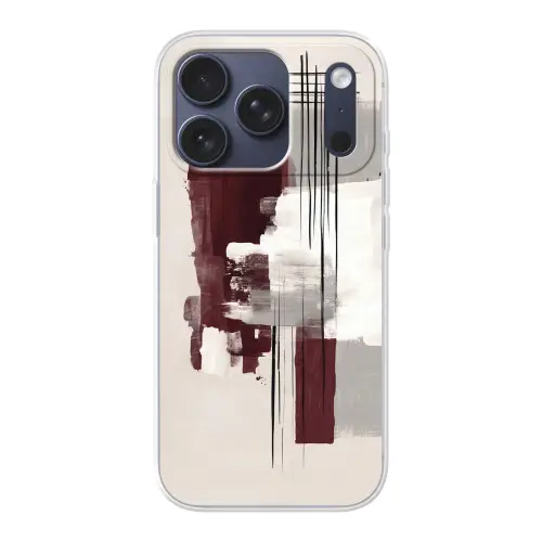 Penseelstreken - Abstract - Lijnen - Rood Telefoonhoesje iPhone 17 Pro klein -3d