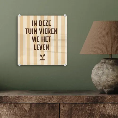 Tuin - Quote - Strepen - Zomer plexiglas 5mm klein -sfeer3