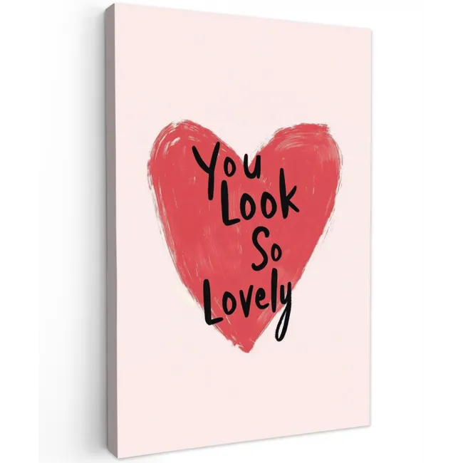 Hart - Rood - Valentijn Tuinposter op houten frame 2 cm dik klein -3d