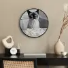 Kat - Siamees - Zwart Wit - Schattig - Dieren Fotolijst rond zonder passe partout klein -sfeer1