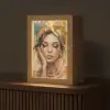 Vrouwen - Portret - Luxe - Goud Light Box met kabel (Tafellamp) klein -z3d_website