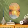 Modern - Abstract - Goud - Roze Wandcirkel Ovaal Forex klein -sfeer2