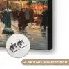 Kerstsfeer - Stadsplein - Kleurrijk Textielframe zwart klein -USP_ophangsysteemNL