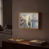 Zeilboot - Zon - Pier - Hout Light Box met batterij (Wandlamp) middel -sfeer1