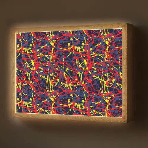Waterverf - Rood - Geel Light Box met batterij (Wandlamp) middel 907 -z3d_website