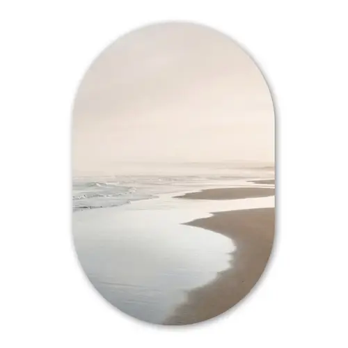Kustlijn - Strand - Oceaan Wandcirkel Ovaal Forex klein -3d