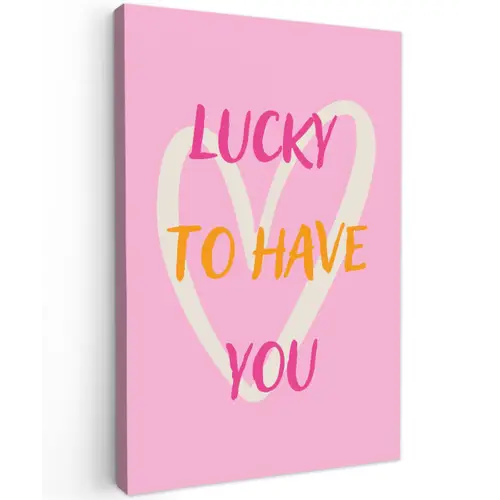 Lucky - Love - Valentijn - Roze canvas 2cm klein -z3d