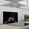 Whiskyglazen - Ijs - Spetters - Zwart keuken achterwand spatscherm klein -3d_schuin