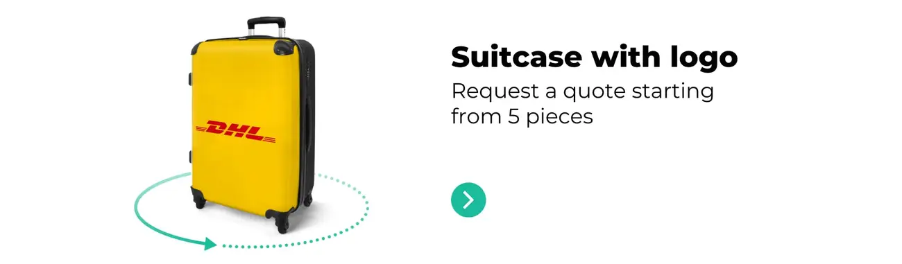 Suitcase with logo banner