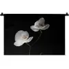 Orchidee - Bloemen - Zwart - Wit - Stilleven Wandkleed katoen klein -zz3d