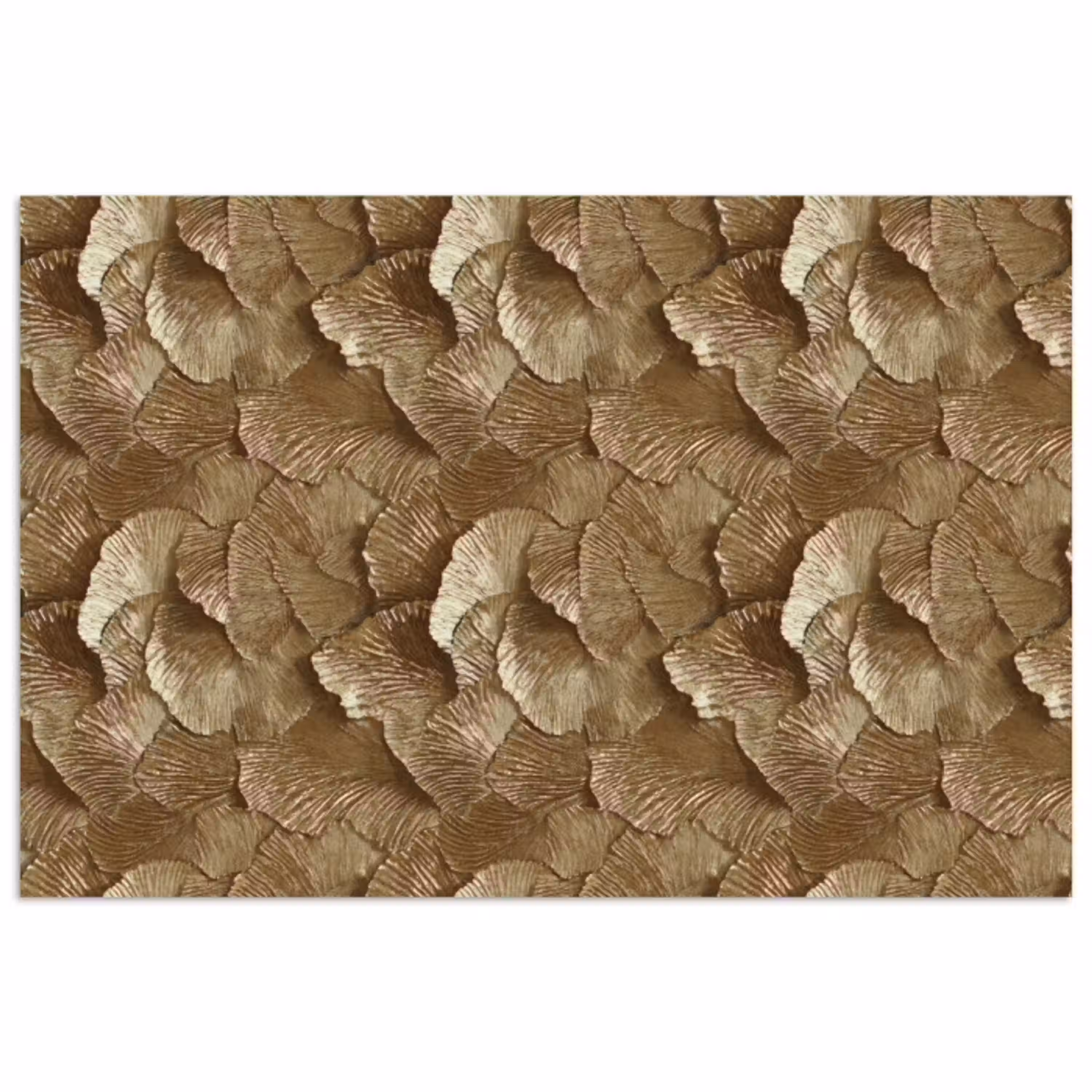 Organisch - Patroon - Bladeren - Goud poster papier klein 62 -3d