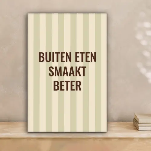Buiten - Quote - Strepen - Zomer canvas 2cm klein -sfeer1