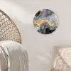 Marmer - Goud - Abstract - Luxe - Zwart en Wit Wandcirkel kunststof plaat 5mm dik klein -sfeer5