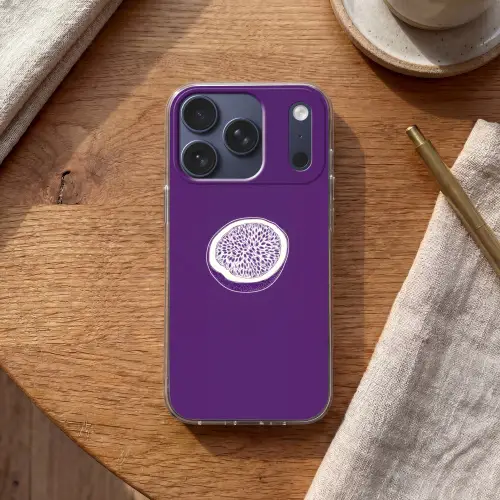 Passievrucht - Zaadjes - Paars - Minimalistisch Telefoonhoesje iPhone 17 Pro klein -sfeer1