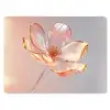 Glazen - Bloem - Roze muismat rubber klein -3d