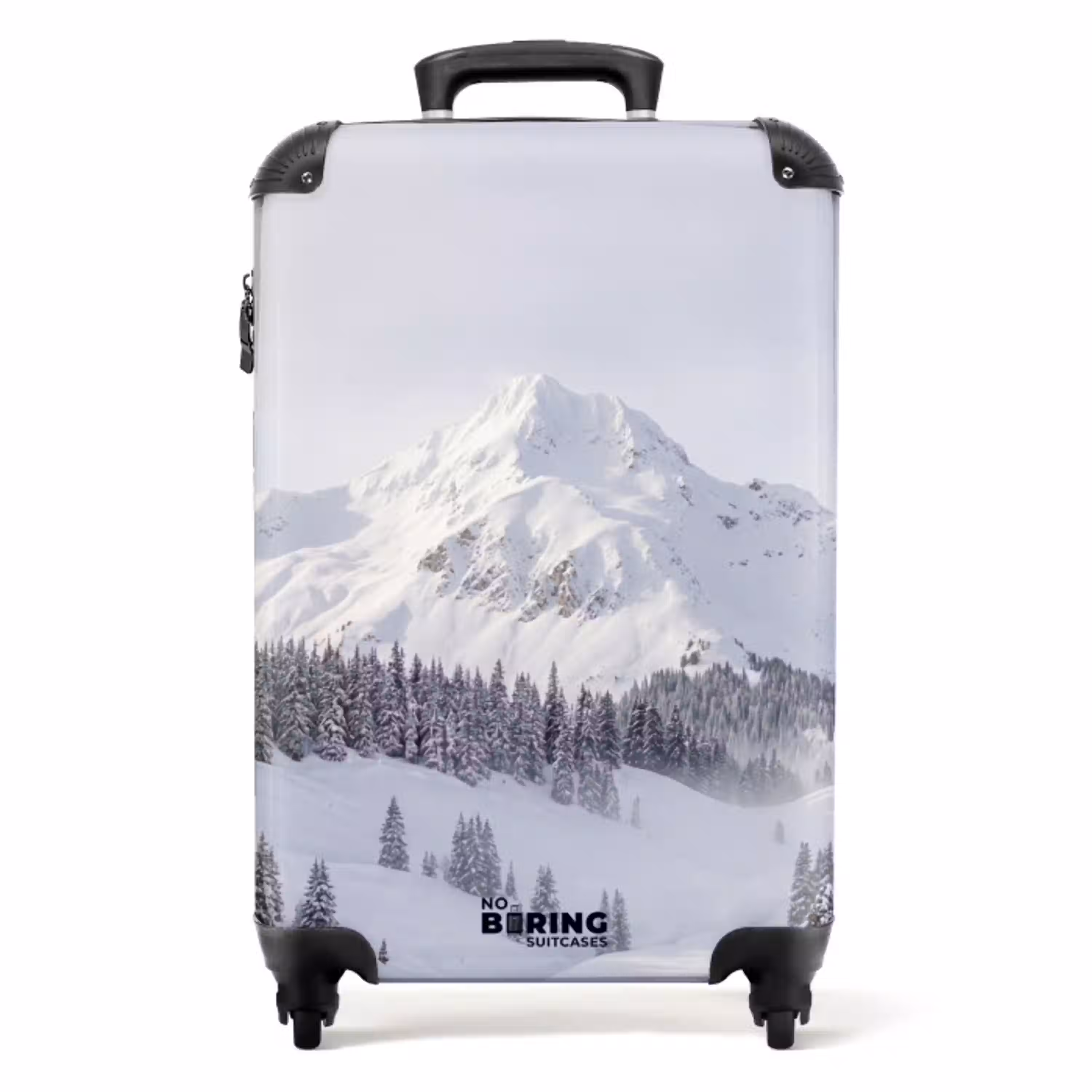 Berg - Sneeuw - Winter - Natuur - Wit NBS - Handbagage koffer - Volwassenen Unisex middel -productfoto_recht