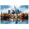 Bomen Frankfurt- Stad - Skyline - Brug poster papier klein -3d