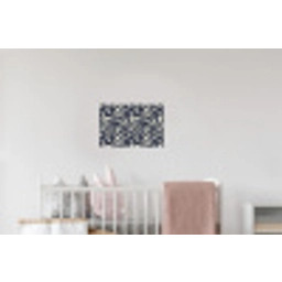Bladvormen - Blauw - Patroon - Wit Muursticker klein 286 -kinderkamer