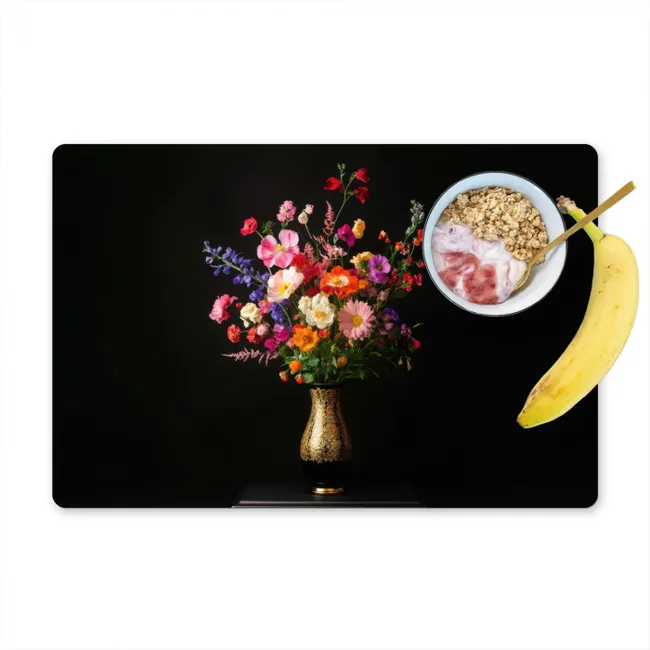 Kleurrijk - Boeket - Vaas - Goud Placemat vinyl groot -zzzproduct_Kitchenyeah-website