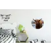 Schotse hooglander - Bruin - Water Wandcirkel aluminium klein -kinderkamer