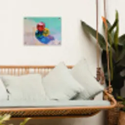 Dobbelstenen - Kleurrijk - Getallen - Stipjes tuinposter los doek klein -sfeer7