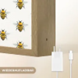 Bijen - Tijdloos - Wit Light Box met batterij (Wandlamp) middel 907 -USP_websiteoplaadbaarDE