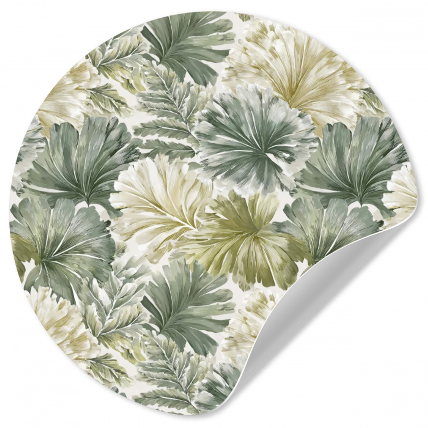 Bladeren - Botanisch - Groen Wandcirkel behangsticker klein 186 -3d