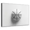 Basketbal - Wit - Schaduw - Lijnen Textielframe zwart klein -3d