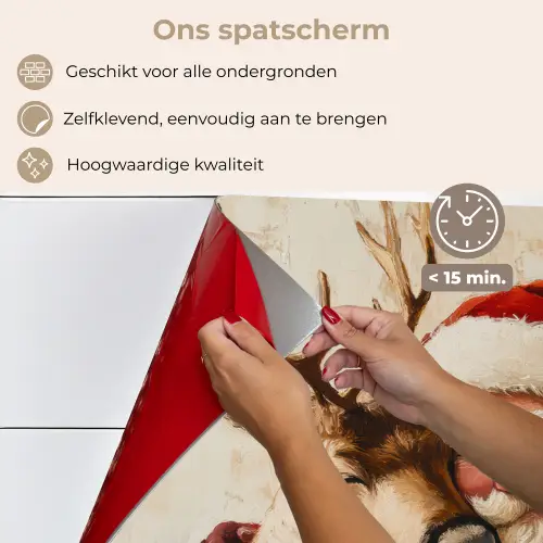 Kerstman - Rendier - Kerst - Christmas keuken achterwand spatscherm klein -spatscherm_NL