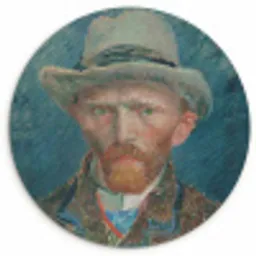 Zelfportret 1887 - Schilderij van Vincent van Gogh Wandcirkel kunststof plaat 5mm dik klein -3d