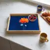 Bloem - Oranje - Bladeren Dienblad Rechthoek middel -sfeer2