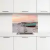 Rustiek - Roeiboot - Zandstrand keuken achterwand 2 middel -3d