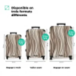 Golven - 3D - Crème NBS - Handbagage koffer - Volwassenen Unisex middel zzzzzzVergelijking_3FR