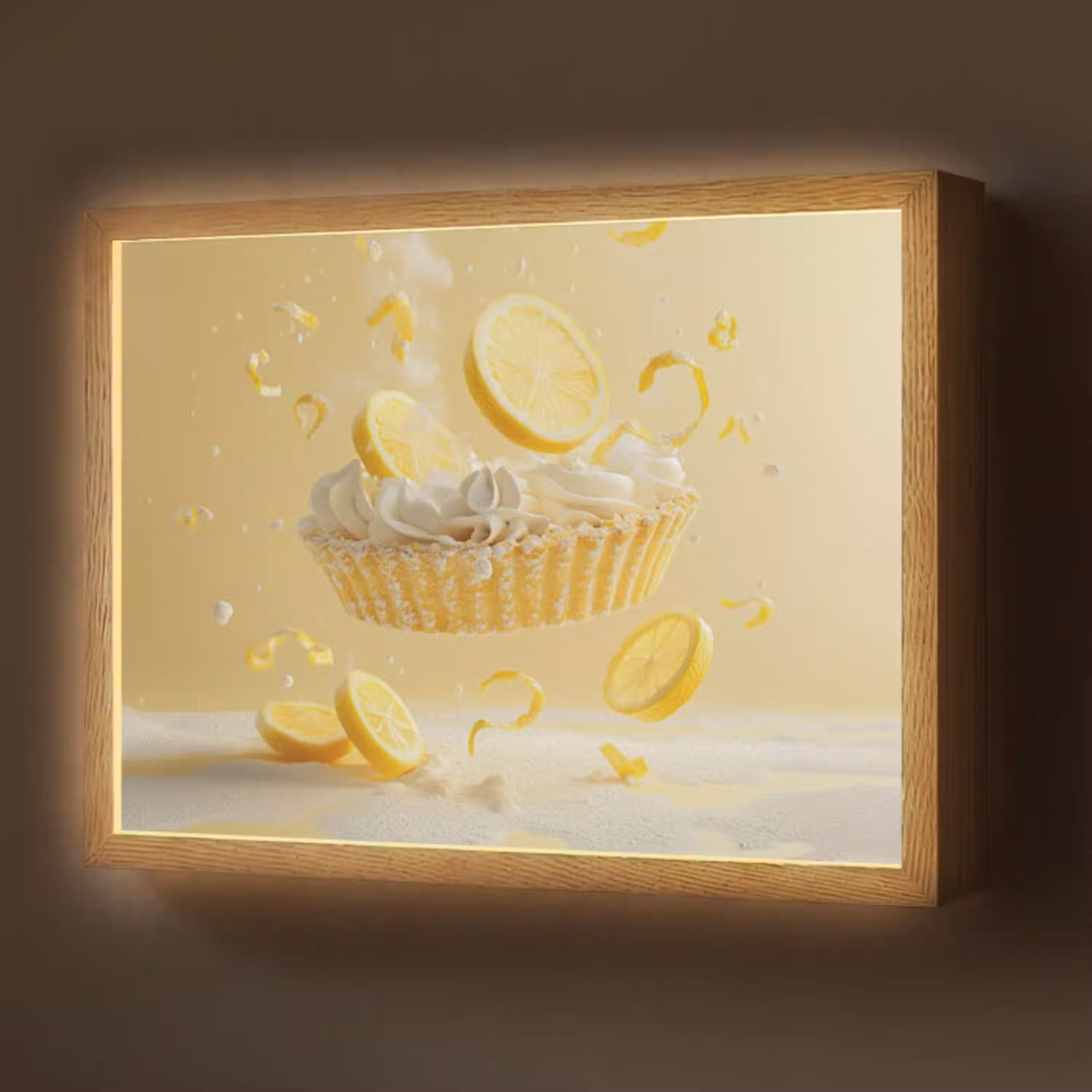 Citroen - Taart - Eten - Geel Light Box met batterij (Wandlamp) middel -z3d_website