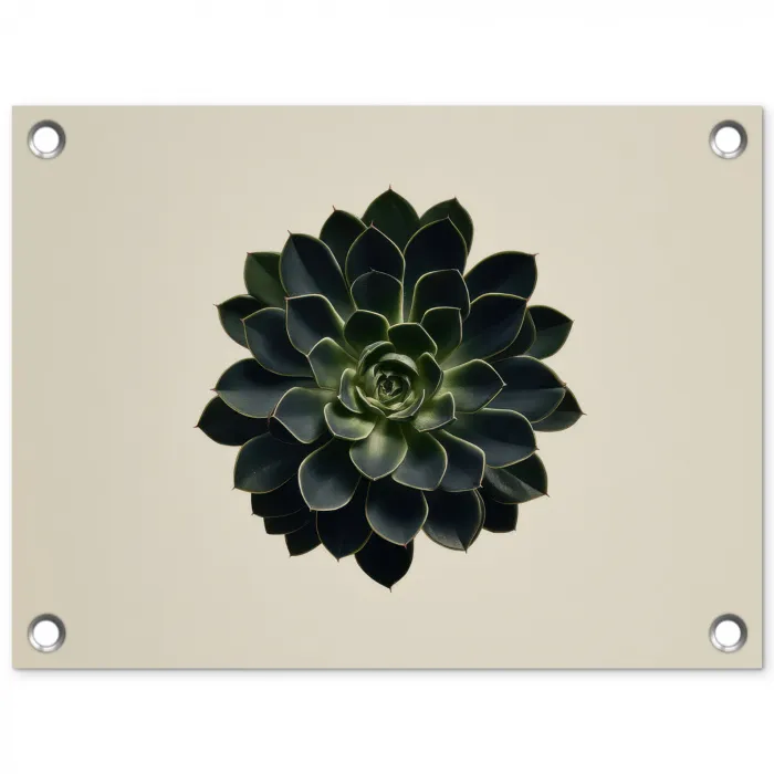 Rozet - Cirkelvormig - Donkergroen tuinposter los doek klein -3d