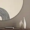 Geometrische bogen - Minimalistisch - Symmetrisch Akoestische PET Vilt - Rond klein -sfeer5_closeup