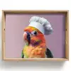 Papegaai - Koksmuts - Nieuwsgierig - Vogel Dienblad Rechthoek middel -z3d_shopping