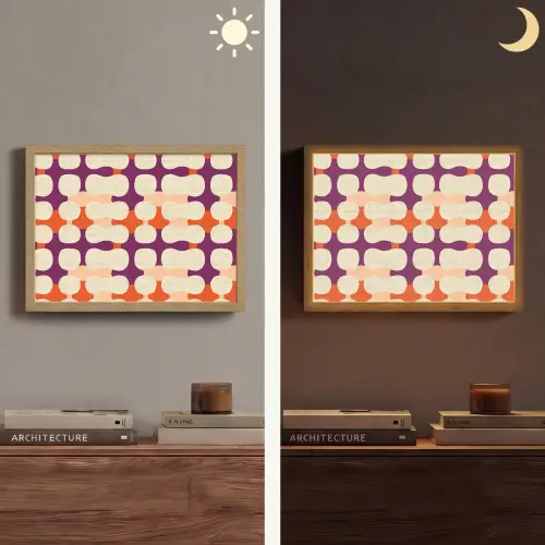 Modern - Patroon - Kleurrijk Light Box met batterij (Wandlamp) middel 907 -sfeer3