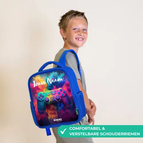 Game - Controller - Kleurrijk - Explosie Kinderrugzak - Blauw middel -sfeer3_NL