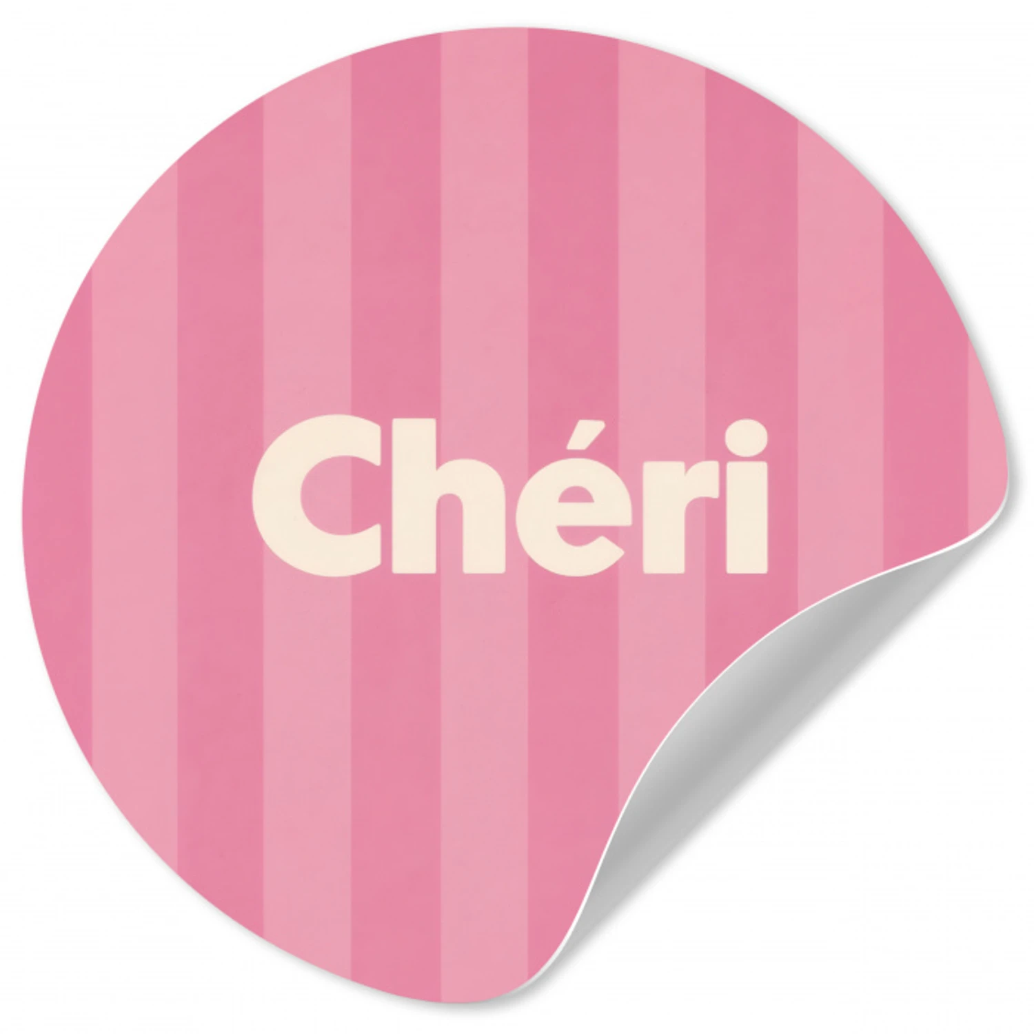 Gestreept - Roze - Chéri Wandcirkel behangsticker klein -3d