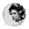 Edgy - Vrouw - Zwart - Wit Wandcirkel aluminium klein -3d