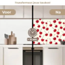 Kersen - Minimalistisch - Rood keuken achterwand 2 middel 871 -voor-na2_NL