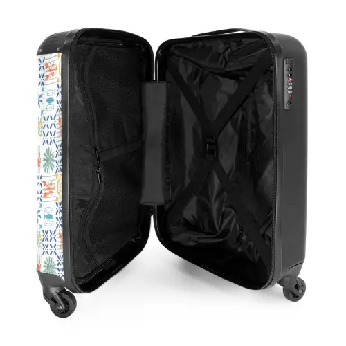 Zomer tegel patroon kleurrijk NBS - Handbagage koffer - Volwassenen Unisex middel -binnenkant